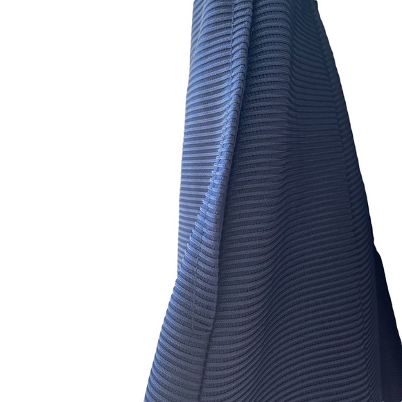 Maje Grease Fit and Flare Textured Navy Blue Cocktail Mini Dress Size: 1 (S) - Picture 5 of 16